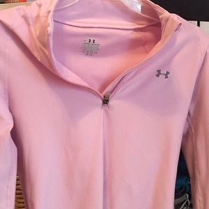 Under Armour pink quarter zip pullover SMALL